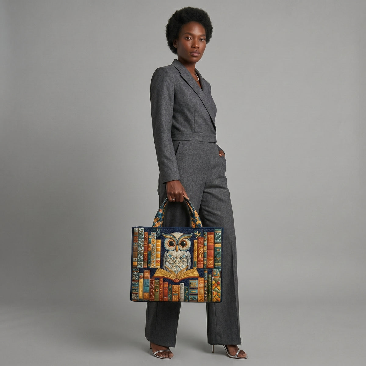 Bolso Artesanal | Búho y Libros Antiguos