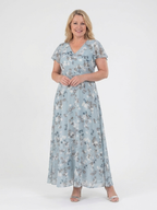 Ismeria™ | Vestido maxi de chifón con estampado floral