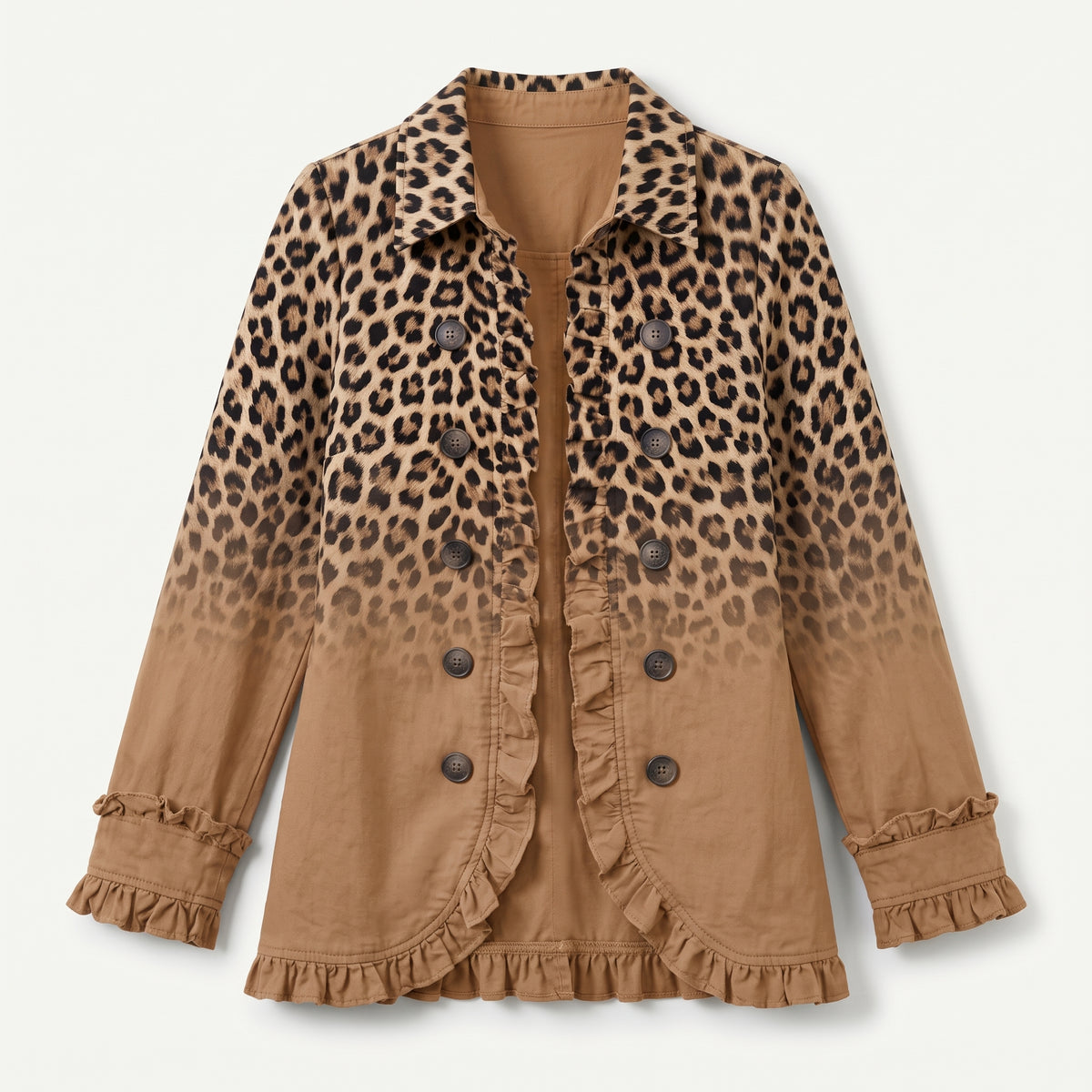 Alessandra | Chaqueta Bohemio-Chic Bordada Floral Verde Retro con Volantes