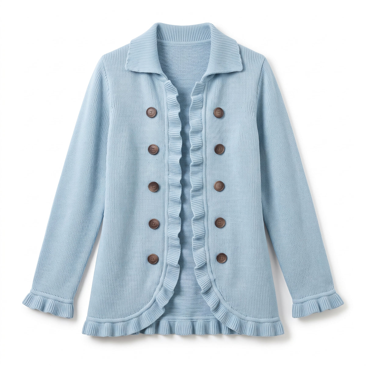 Alessandra | Chaqueta Bohemio-Chic Bordada Floral Verde Retro con Volantes