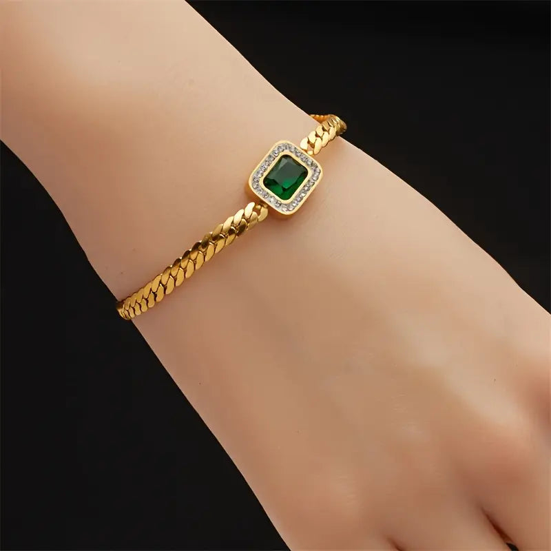 Pulsera verde Joana Grøn con esmeralda