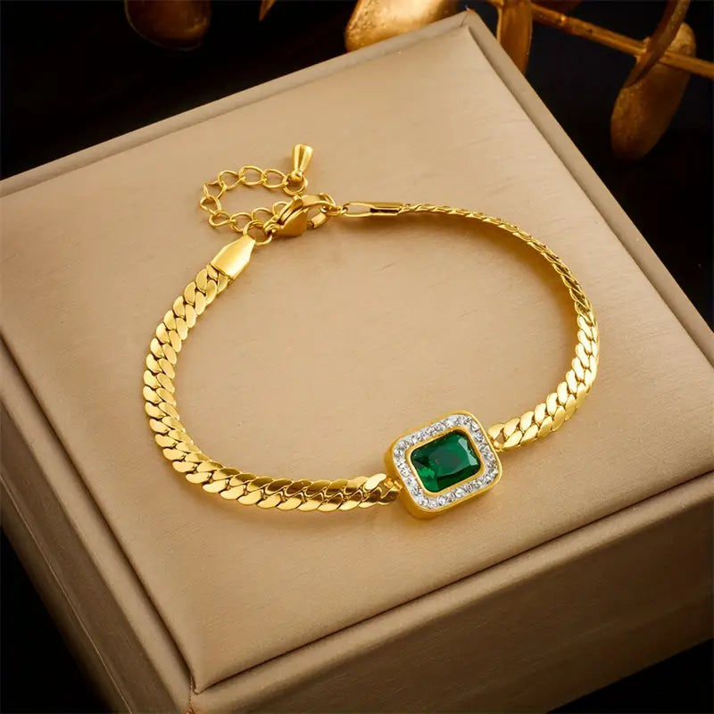 Pulsera verde Joana Grøn con esmeralda