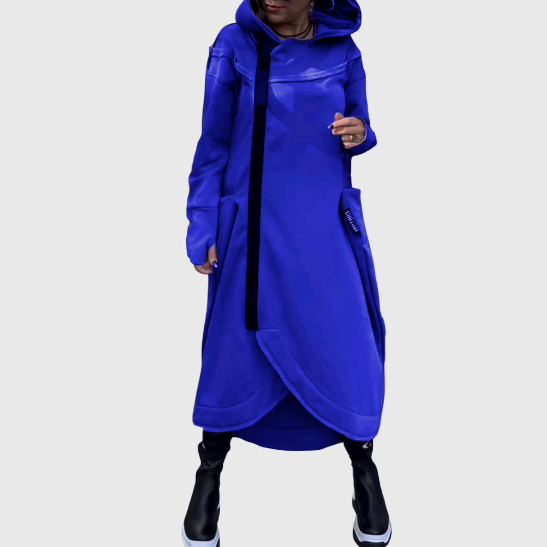 Adriana – Chaqueta asimétrica estilosa con capucha