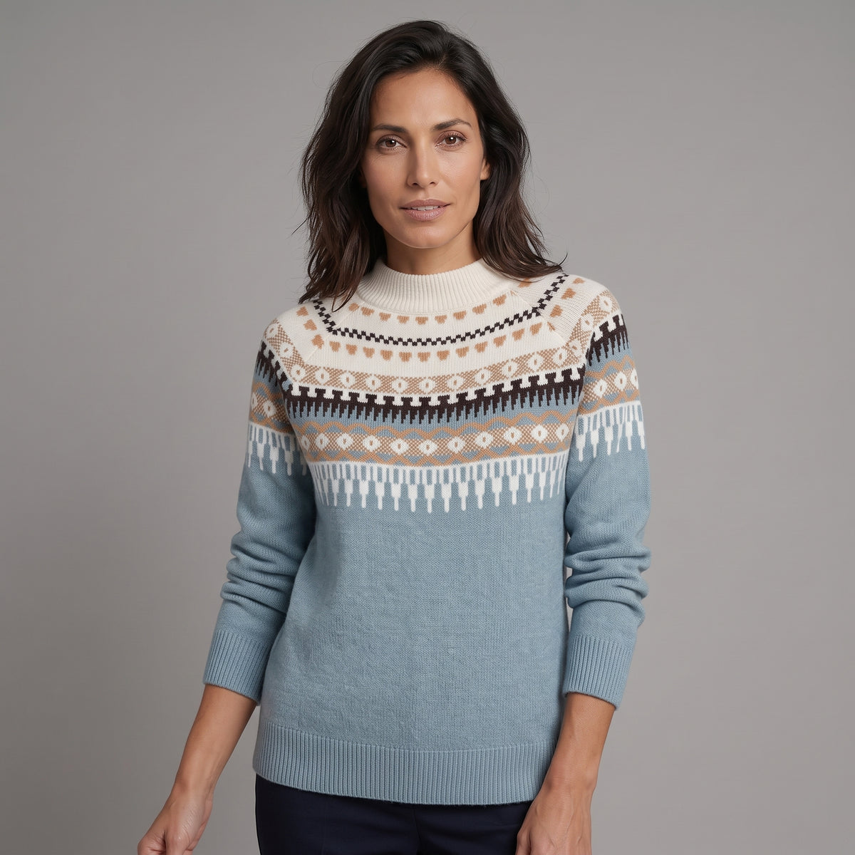 Gemma Jersey de Cuello Redondo Texturizado