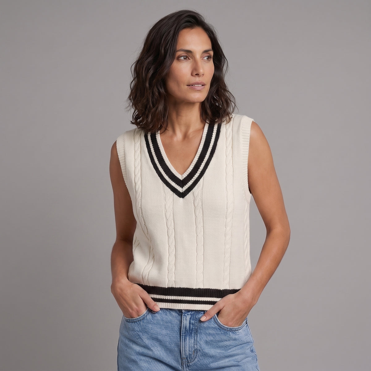 Chaleco de punto elegante para mujer
