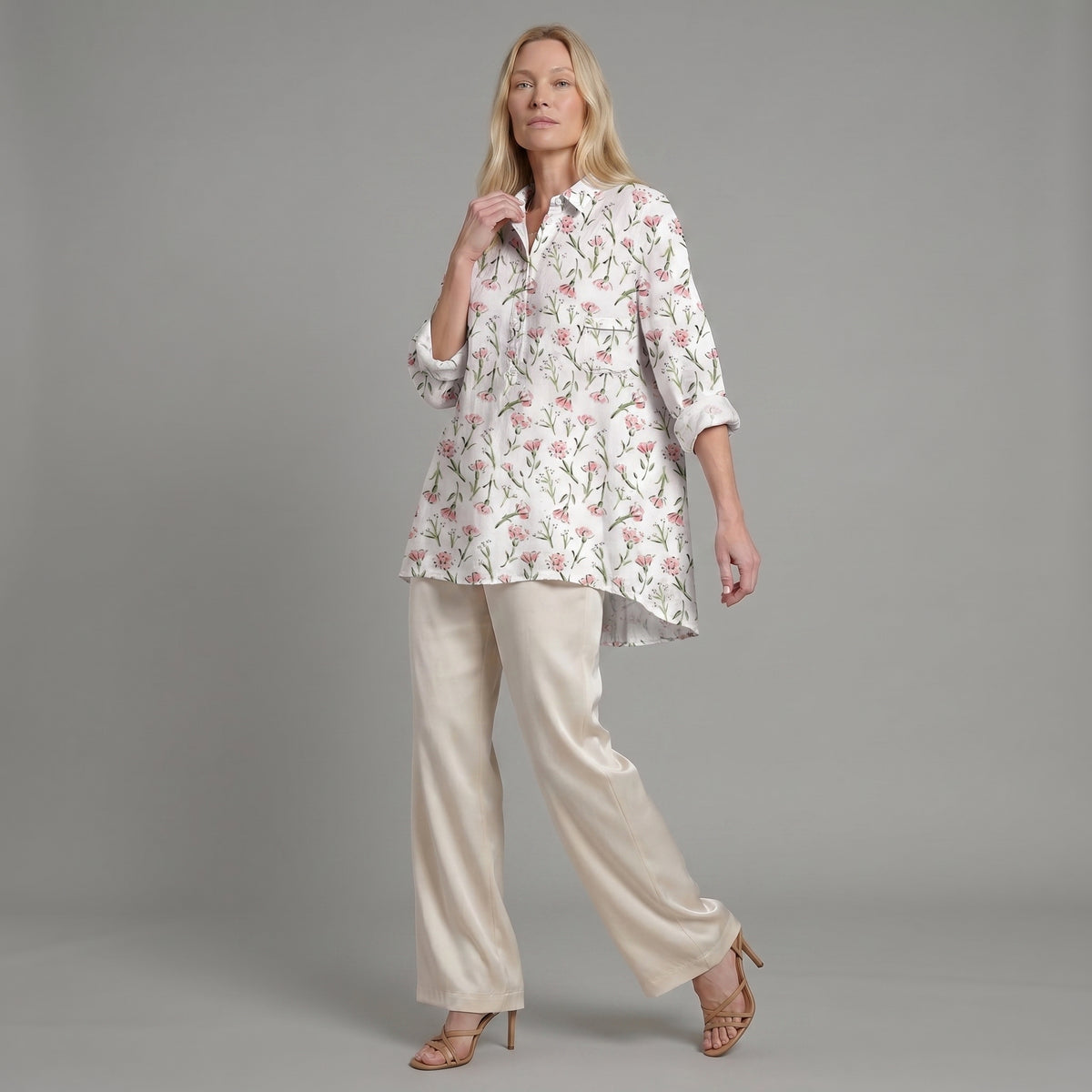 Elise™ | Blusa de lino atemporal con estampado