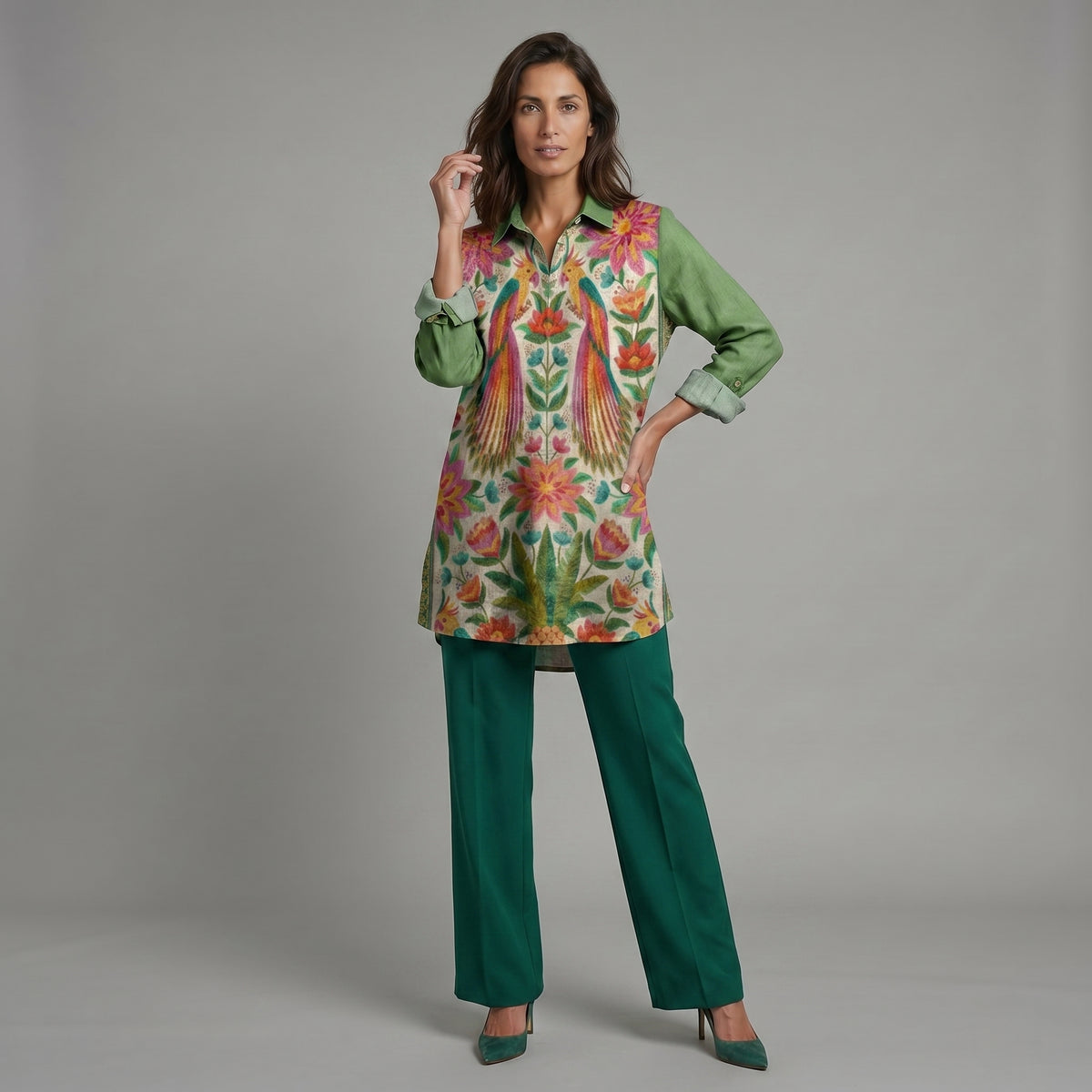 Livia™ | Blusa de lino atemporal con estampado