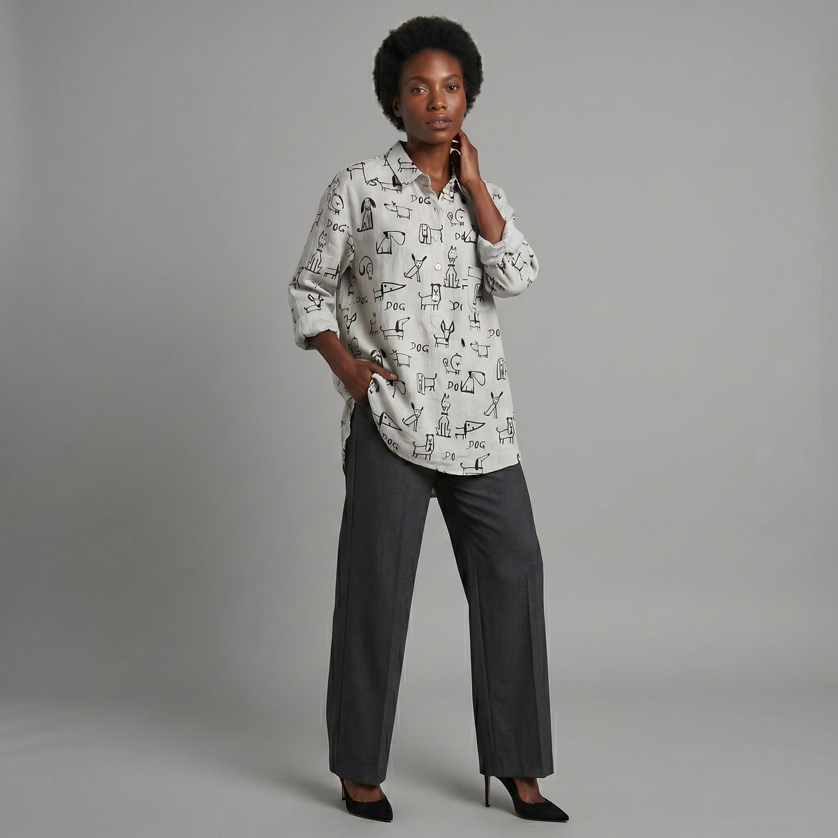 Clara™ | Blusa de lino atemporal con estampado