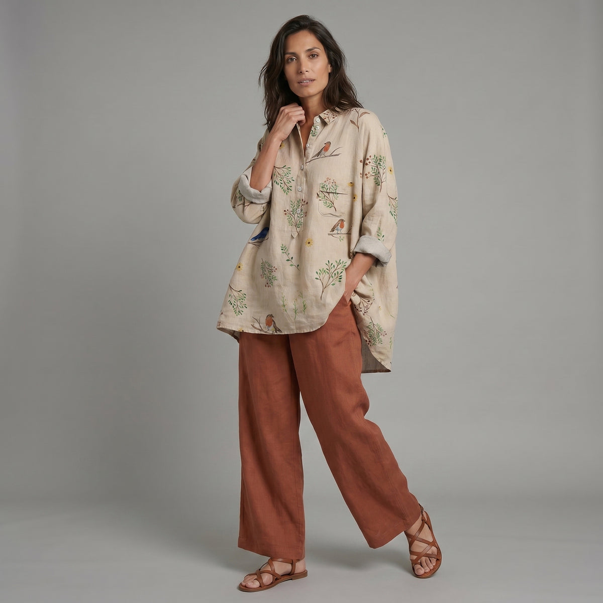 Nova™ | Blusa de lino atemporal con estampado