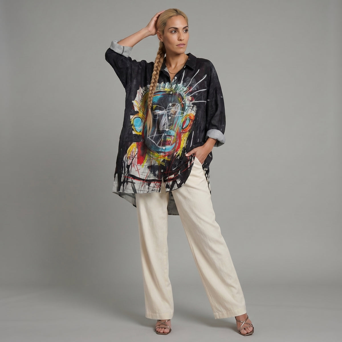 Lyra™ | Camisa de lino atemporal con estampado