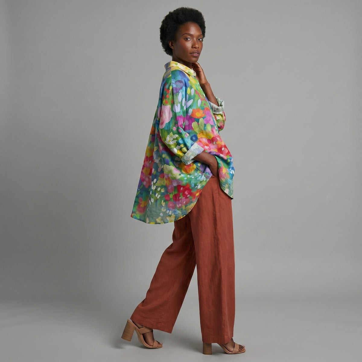 Vivianne™ | Blusa de lino atemporal con estampado