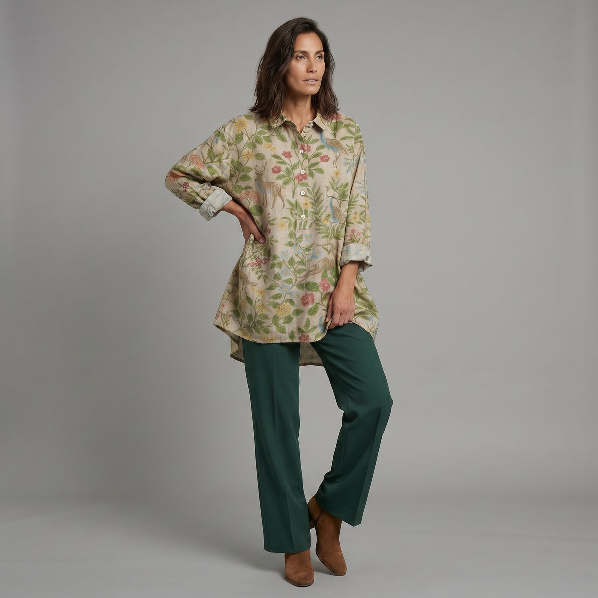 Bianca™ | Blusa de lino atemporal con estampado