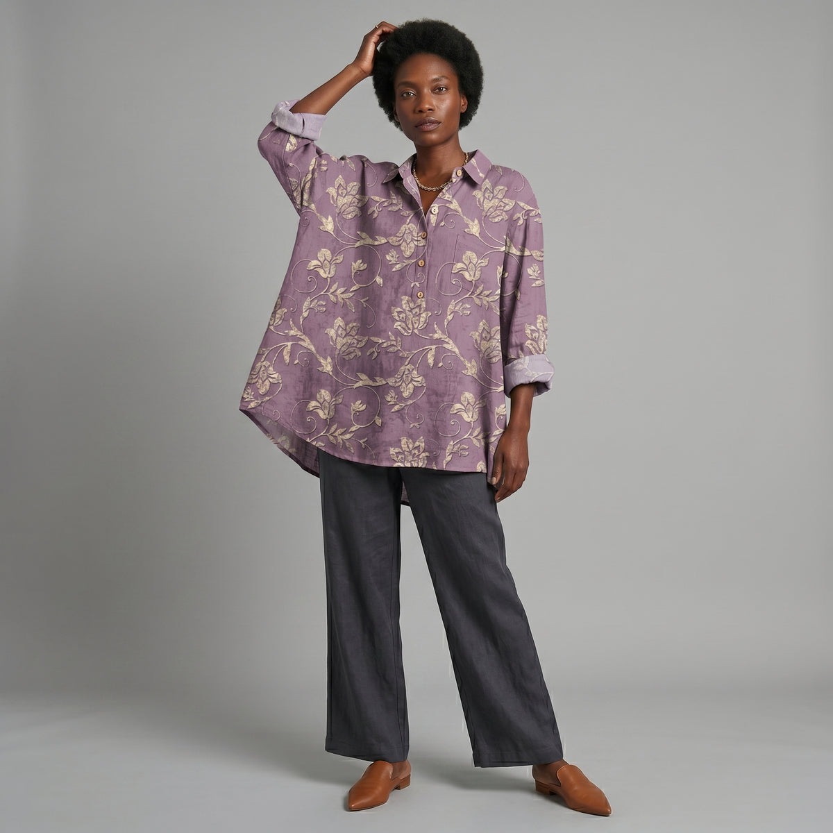 Inara™ | Camisa de lino atemporal con estampado