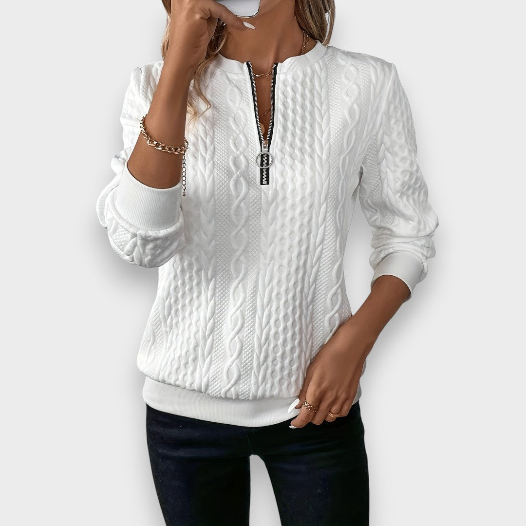 Eugénia - Elegante chaqueta de mujer con cremallera