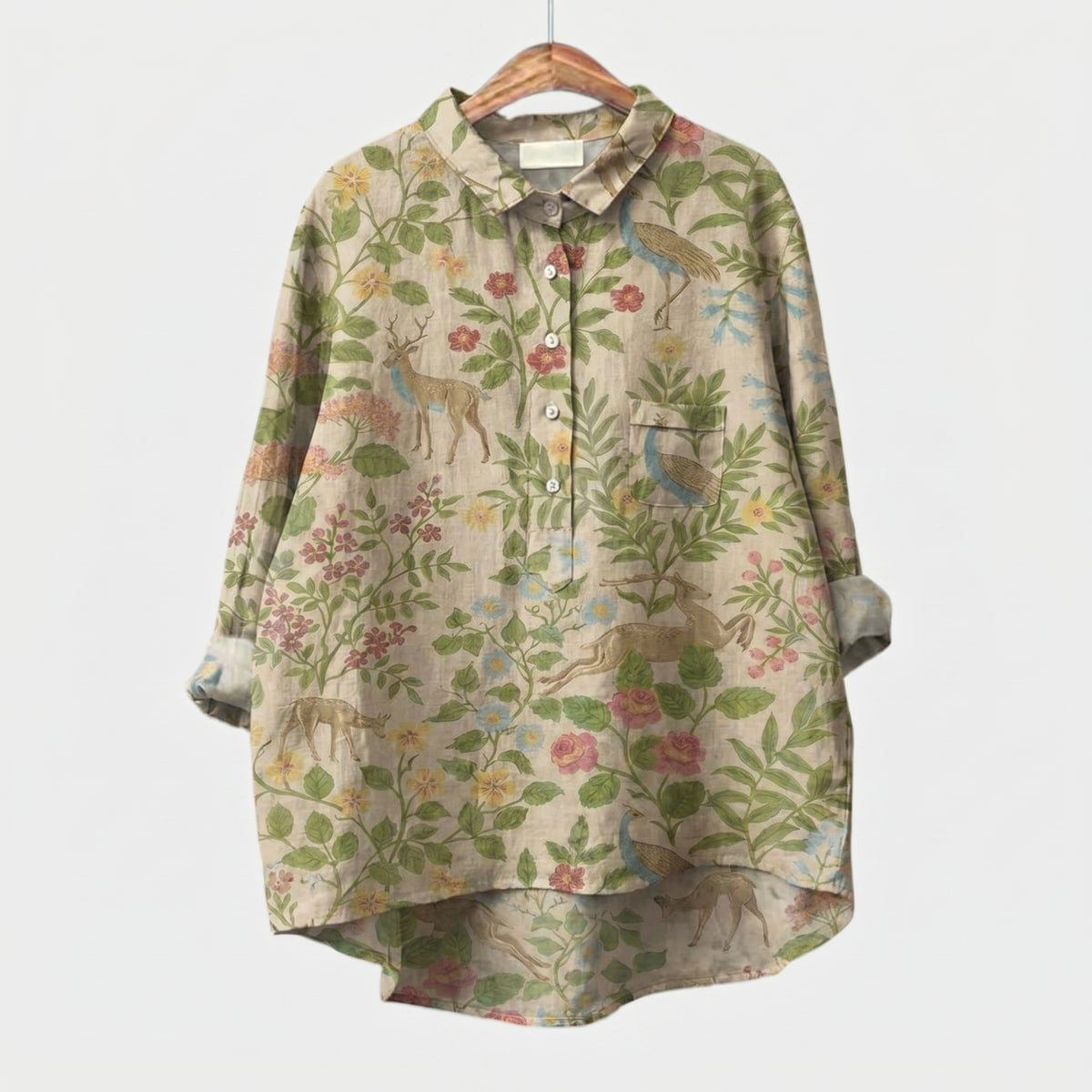 Bianca™ | Blusa de lino atemporal con estampado