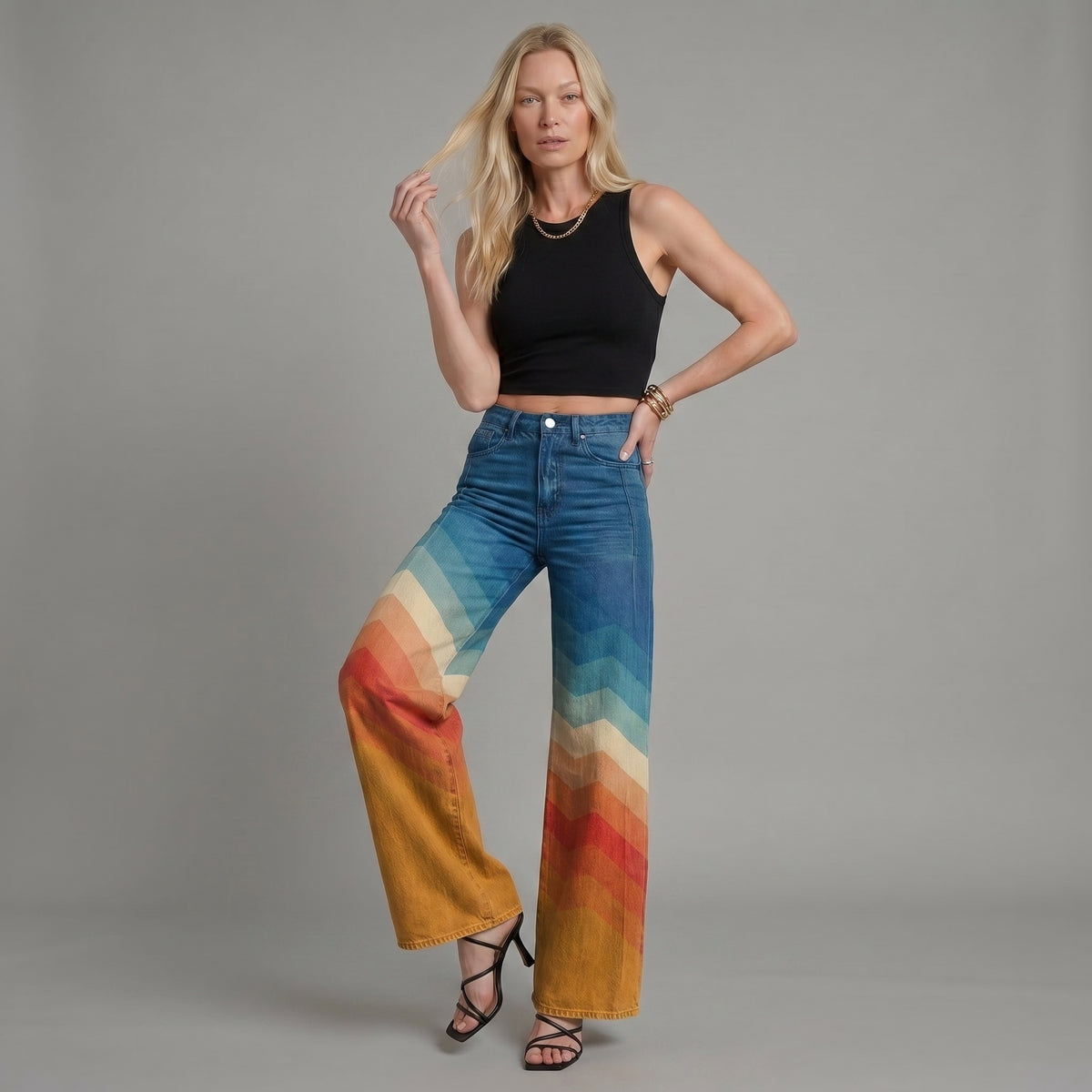 Léa™ | Pantalones retro zigzag elegantes