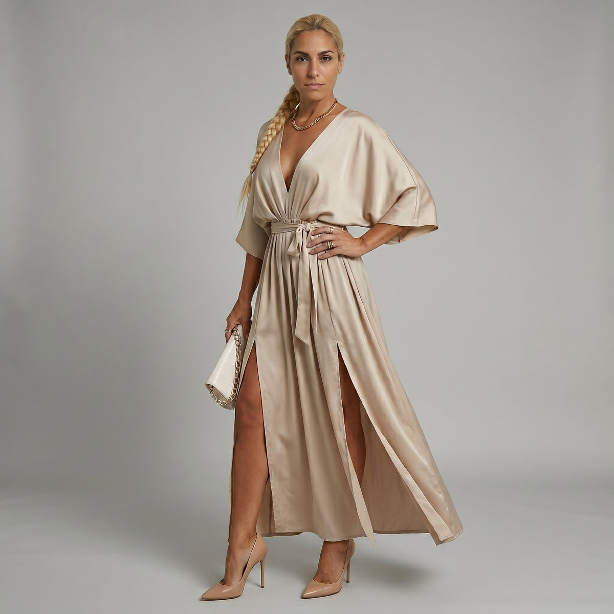 Sabrina - vestido maxi con escote en V