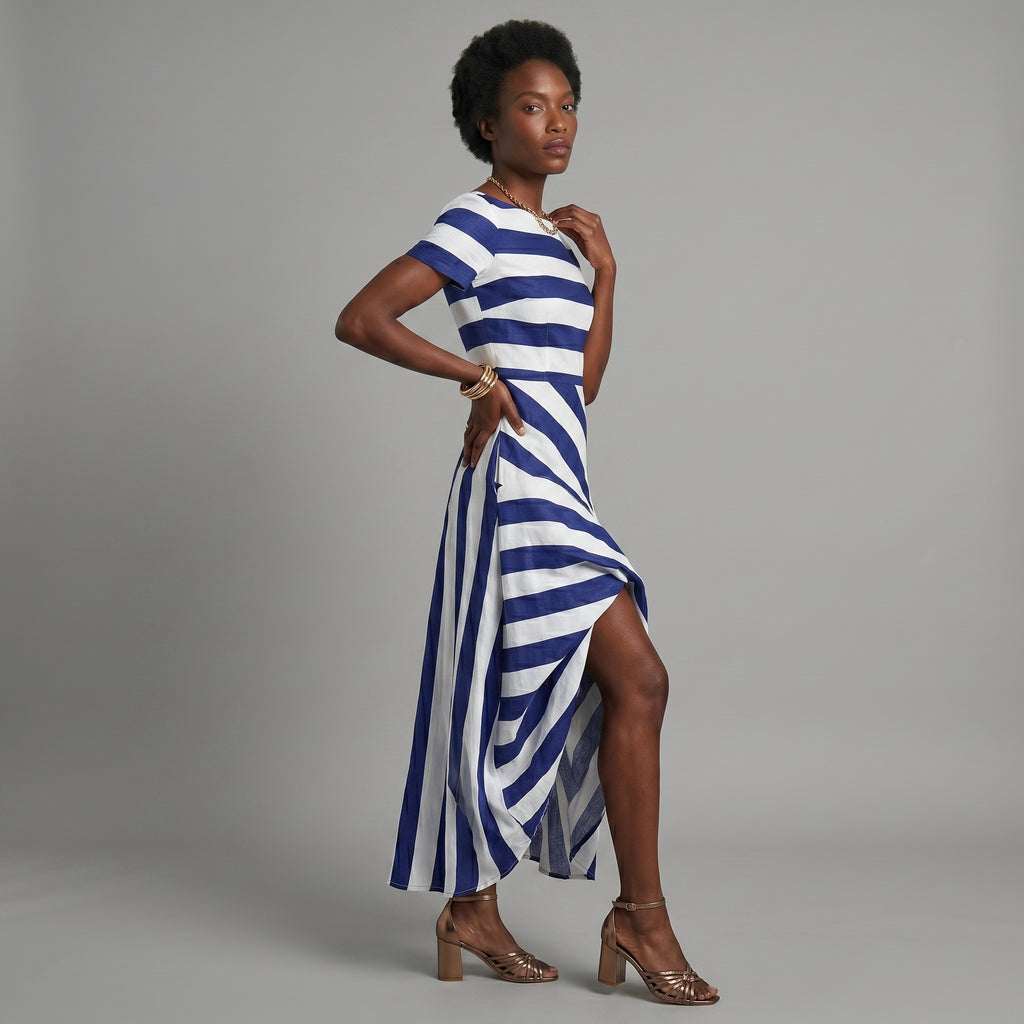 Janell - Vestido Maxi de Rayas