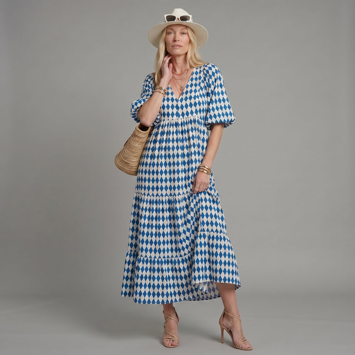 Vestidos maxi geométricos elegantes
