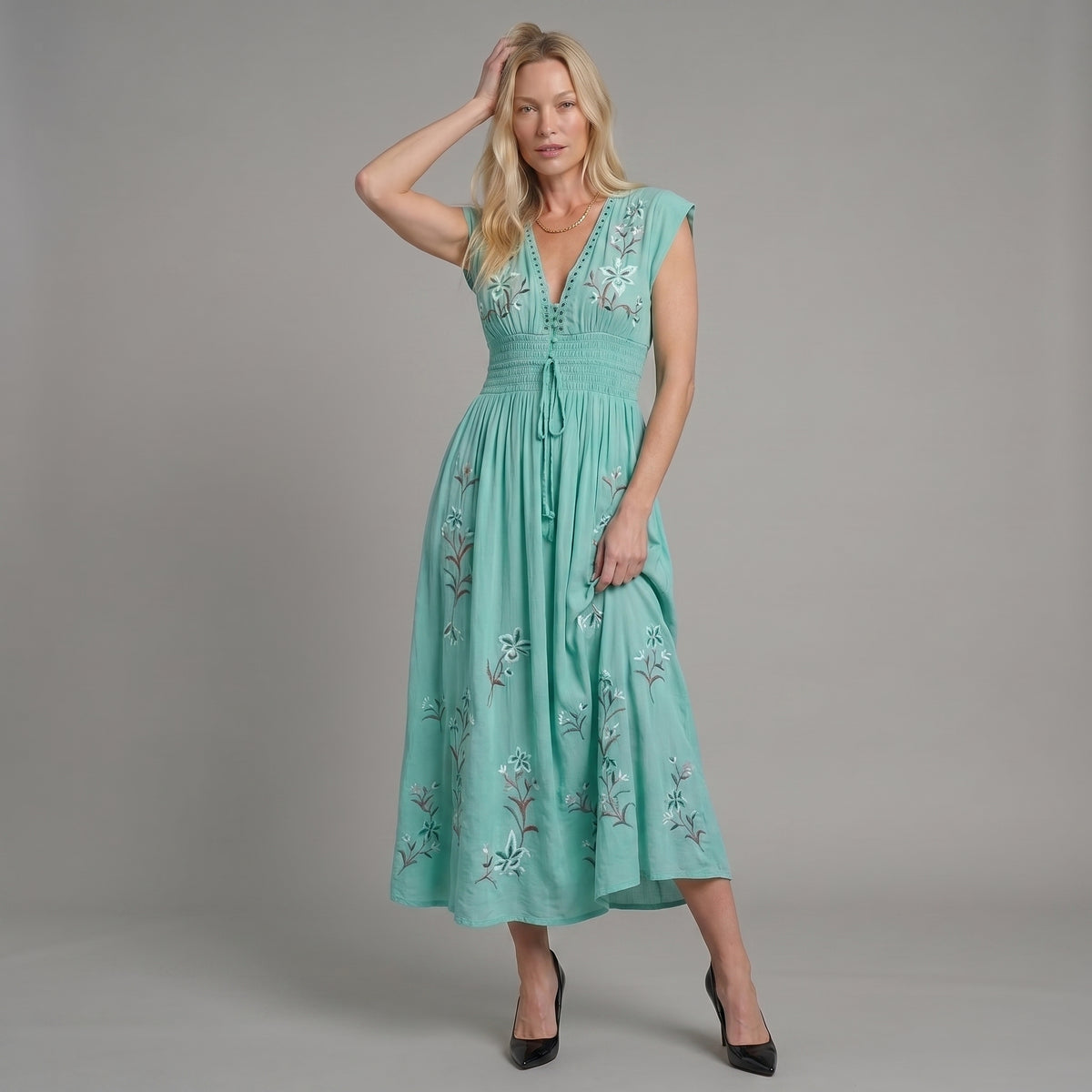 Felizia – vestido bohemio con bordado encantador