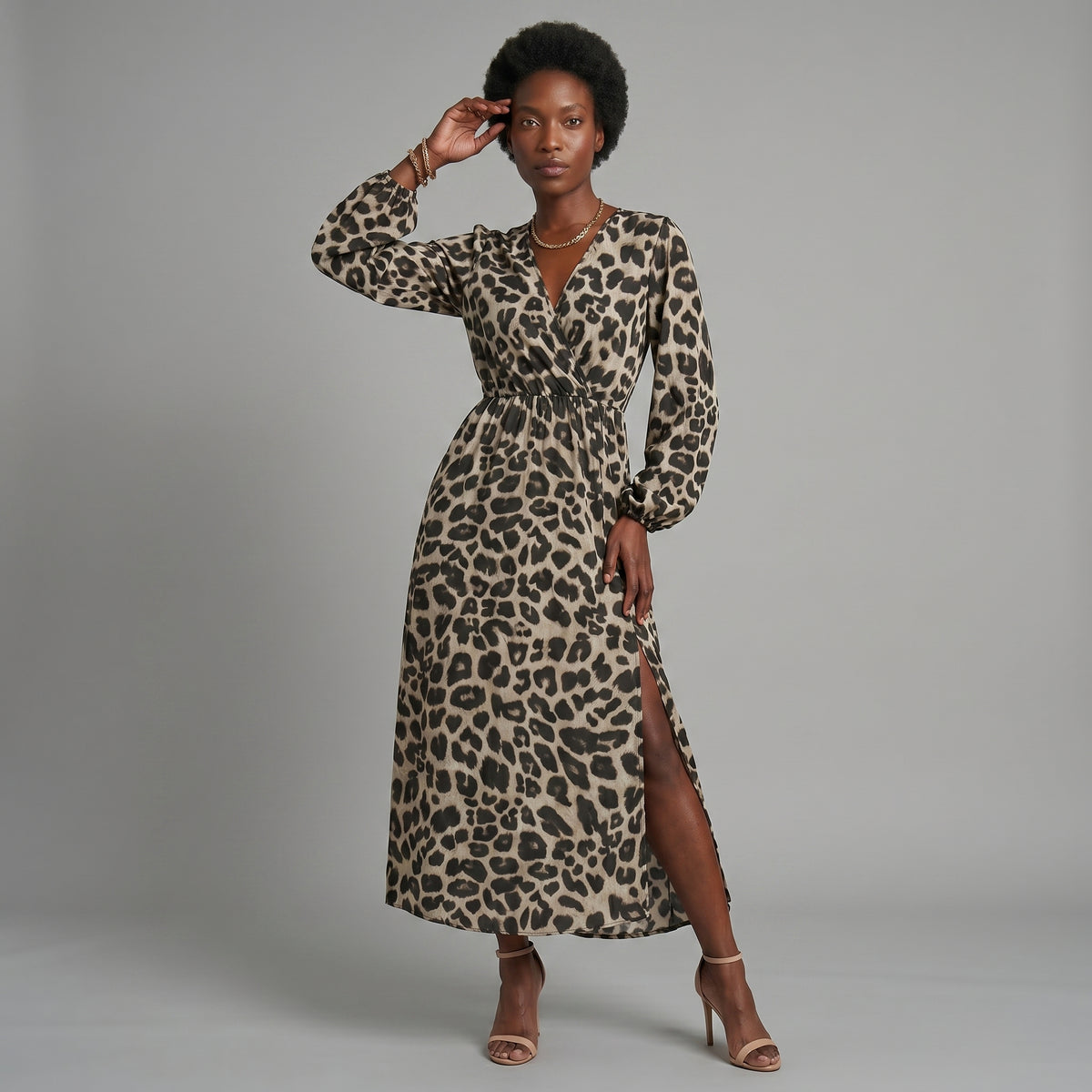 Natalie - Vestidos elegantes con estampado de leopardo