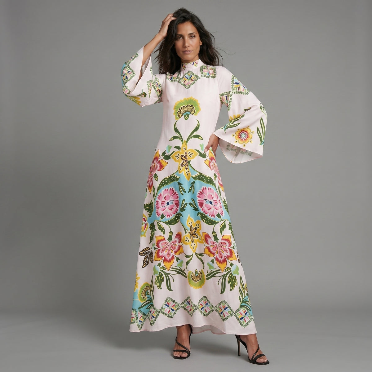 Lisa - vestidos maxi elegantes con estampado floral y diseño holgado