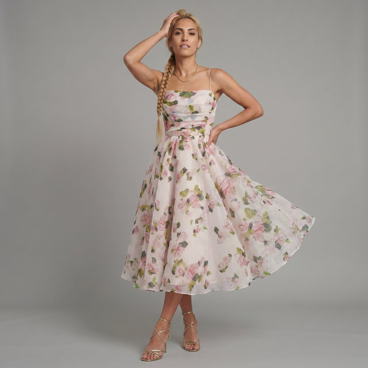 Vestidos midi elegantes de chifón