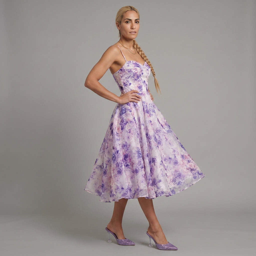 Vestidos midi elegantes de chifón