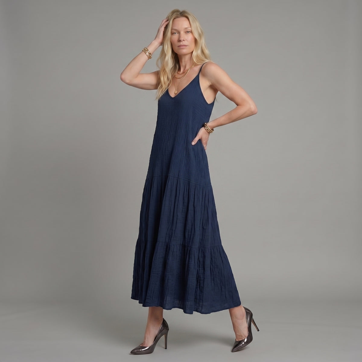 Vestido maxi patchwork bohemio