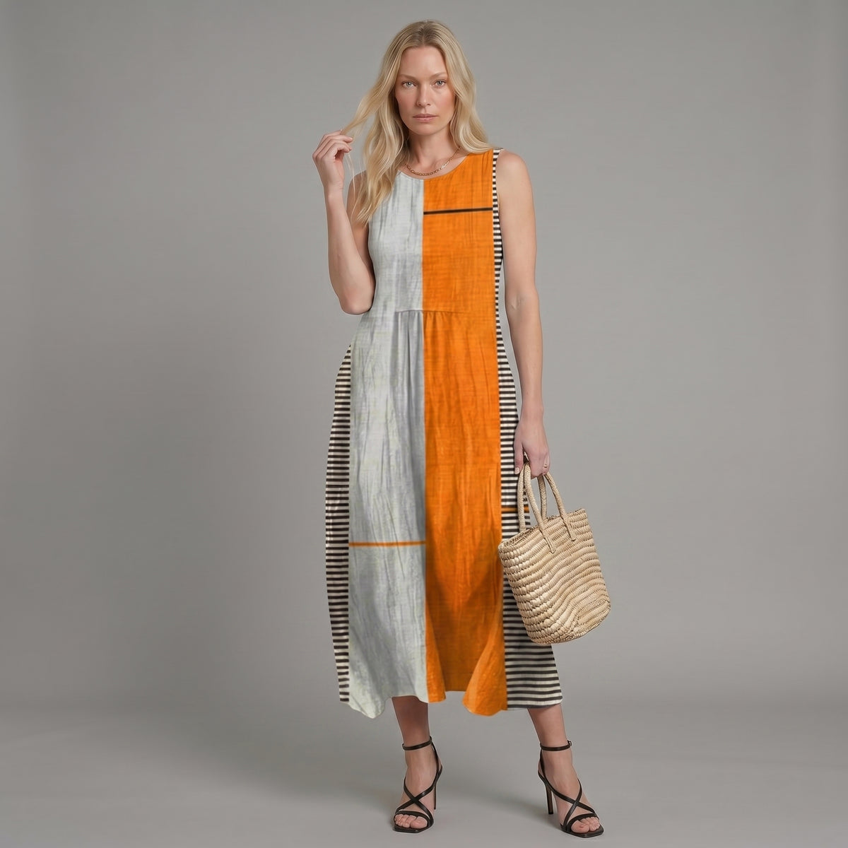 May™ | Vestido midi de bloques de color