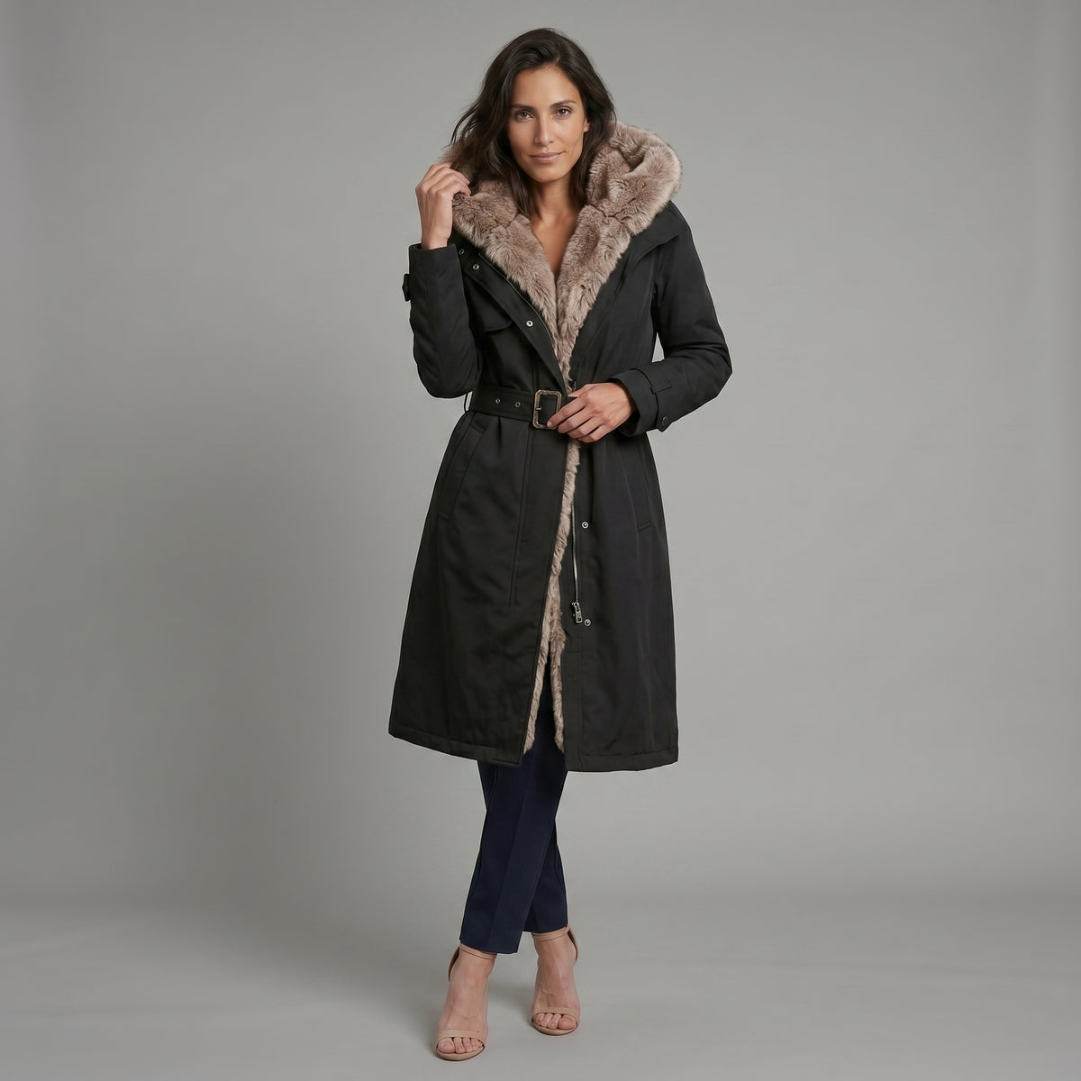 Mikash - Chaqueta cálida con forro de piel