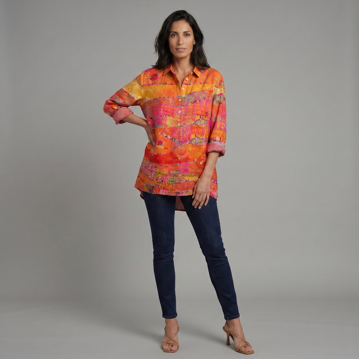 Cosima™ | Camisa de lino elegante con estampado