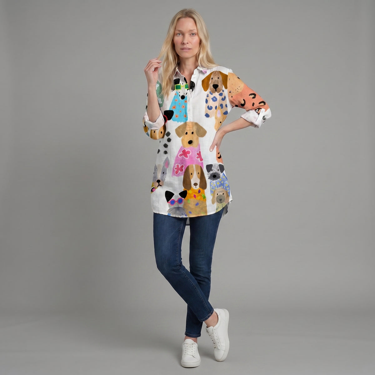 Bianca™ | Blusa de lino elegante con estampado