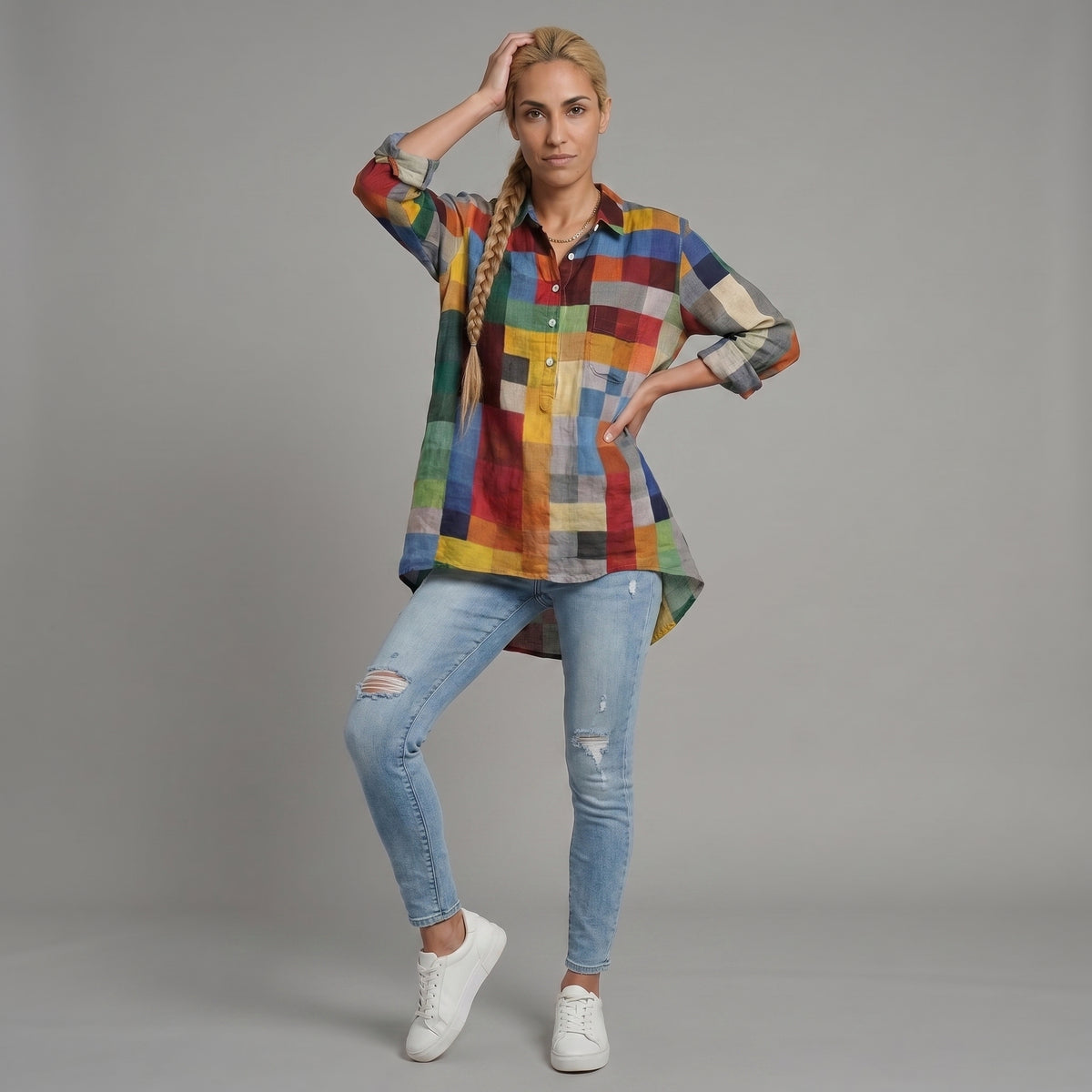 Seraphina™ | Blusa de lino elegante con estampado